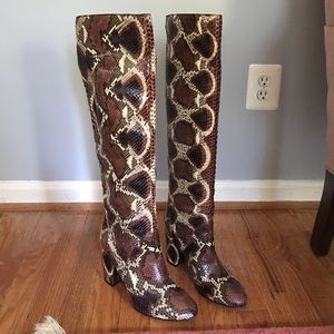 Lanvin Python Knee high Boots