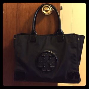 Tory burch black nylon shoulder bag!