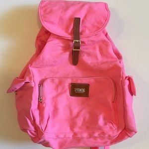 Pink canvas backpack