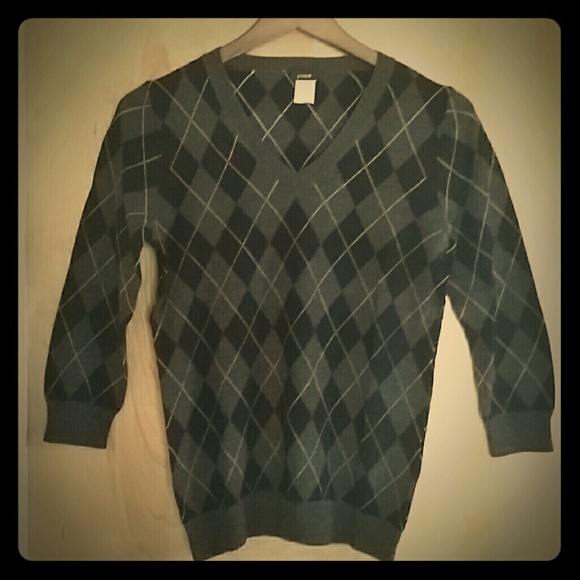 Gray Argyle J. Crew Sweater - sz Sm
