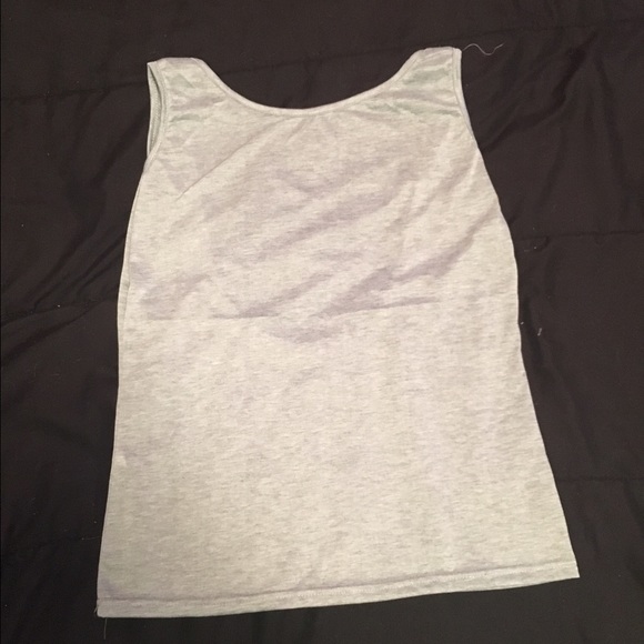 gray tank top with open back