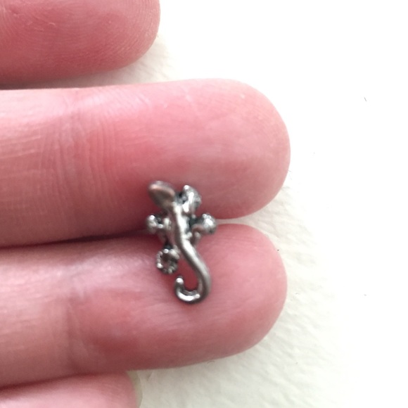Silver Salamander Earring