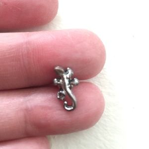 Silver Salamander Earring