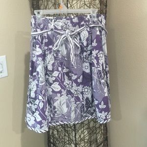 Purple and white floral skirt