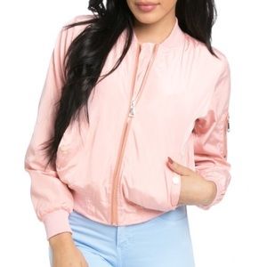 Pink bomber jacket. Size medium