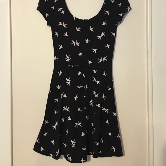 Cute Black Dress with Doves
