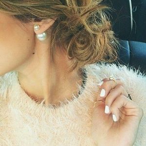 Double Sided Boutique Pearl Earings