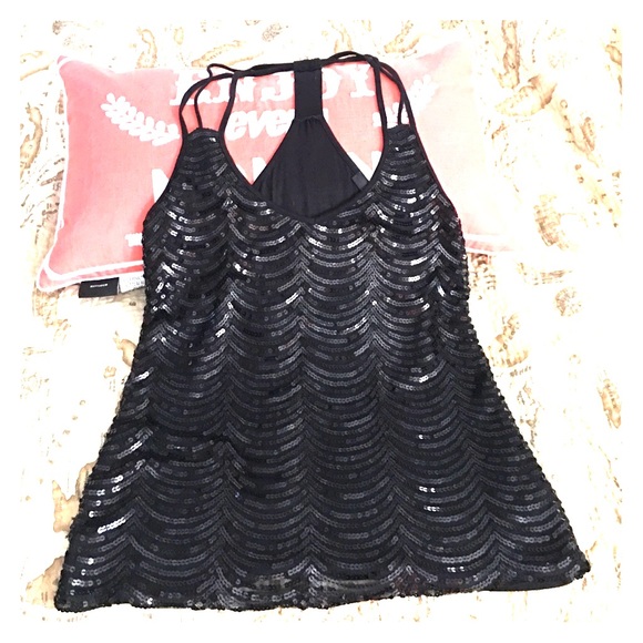 Sequin razor back tank