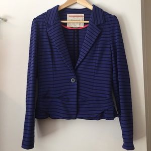 Anthropologie periwinkle striped blazer