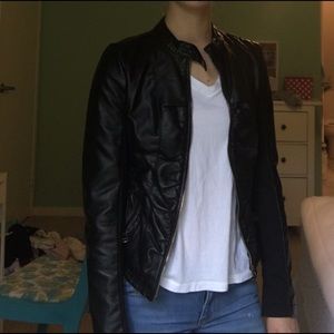 Black leather jacket
