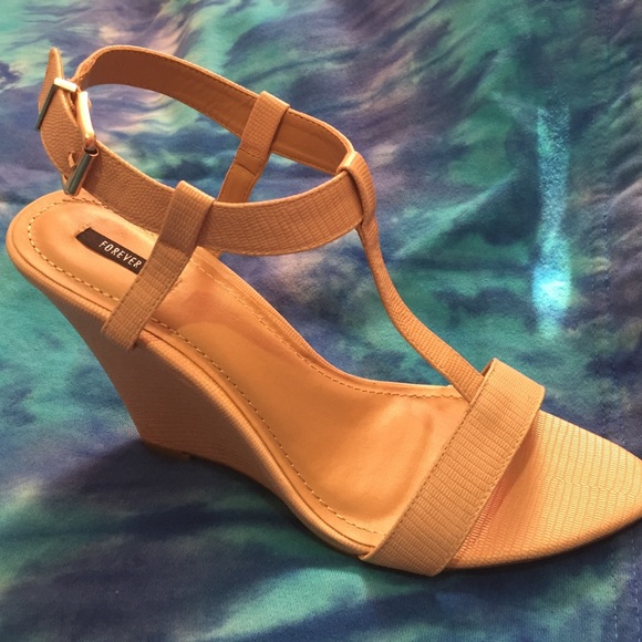 Nude Forever 21 Wedges
