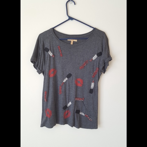 Beaded lipstick shirt