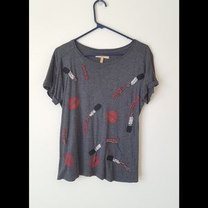 Beaded lipstick shirt