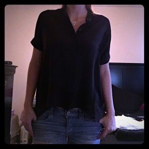 All Saints Black High/Low Blouse