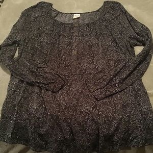 Paisley Print Peasant Top