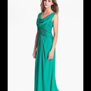 NWOT Patra Cowl Neck Gown-Green-Size 10 & 14