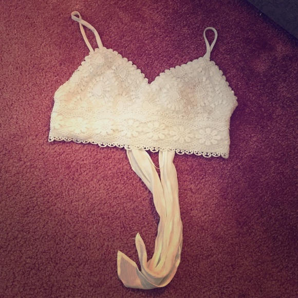 Crochet white crop top