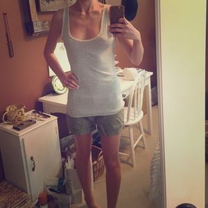 Grey and white stripe tank top