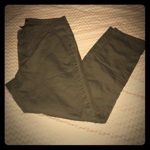 Olive green skinny pants