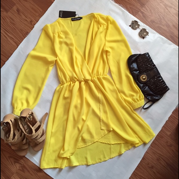 beautiful onayaya yellow dress