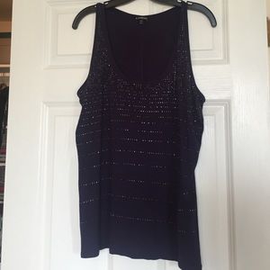 Purple embellished tank top