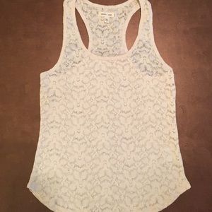 Silence + Noise Cream Lace Tank