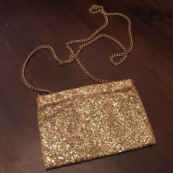 Gold Glittery J. Crew Crossbody