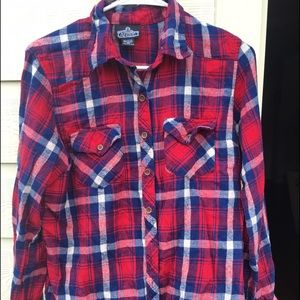 Red Plaid Button Down Shirt