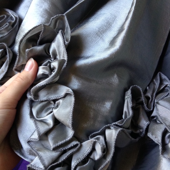 Silver Ruffle Mini Skirt - Picture 2 of 5