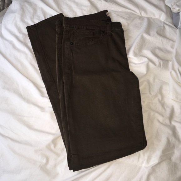 Army green skinny jeans