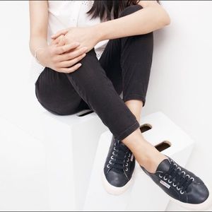 Superga x Madewell Navy Leather Sneakers