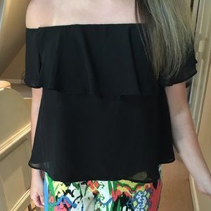Black off the shoulder top