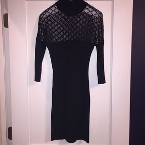 Turtle neck sheer mini