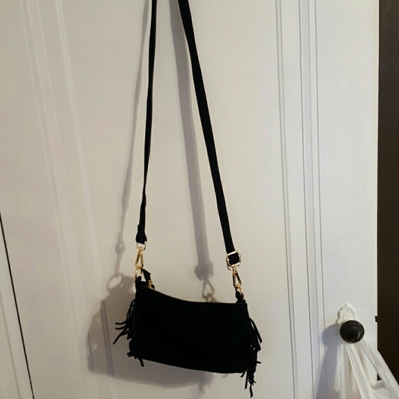 Black fringe bag