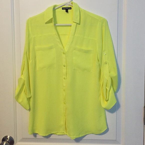 Neon Yellow Blouse from Express - Picture 1 of 3