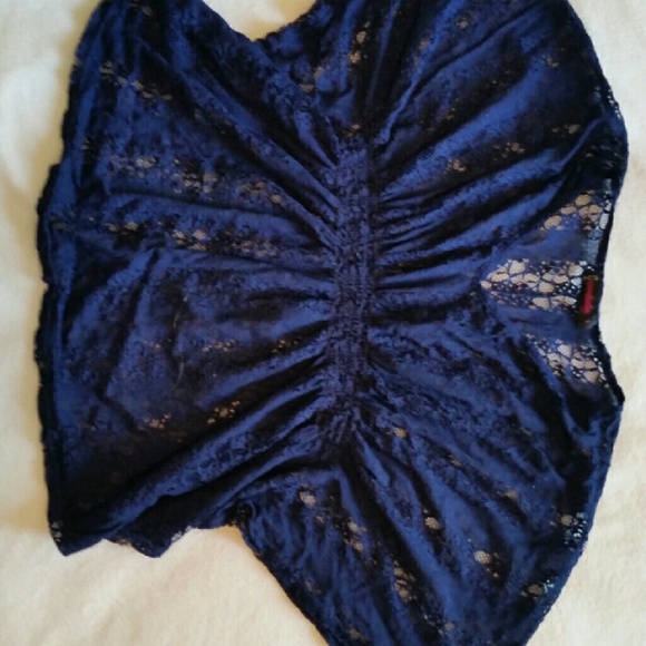 SOLD! Annabelle Blue Lace Top - Picture 1 of 2