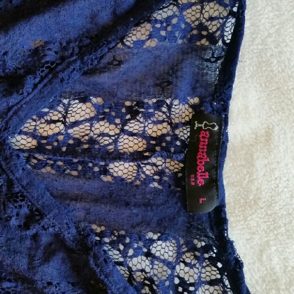SOLD! Annabelle Blue Lace Top - Picture 2 of 2