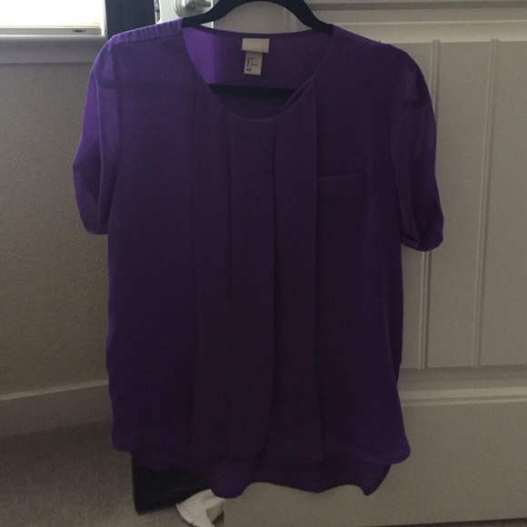 H&M Purple pleated top
