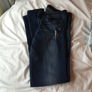 Dark wash skinny jeans
