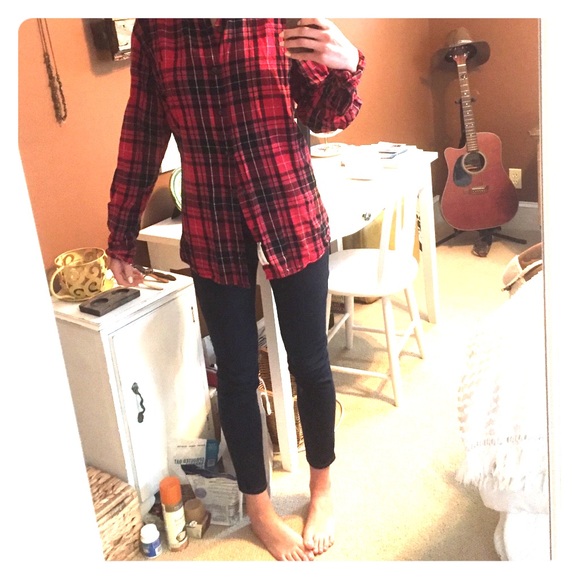 Red and black and white flannel
