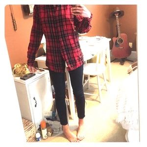 Red and black and white flannel