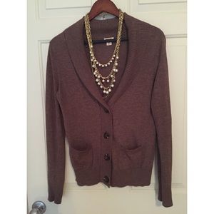 Long brown cardigan