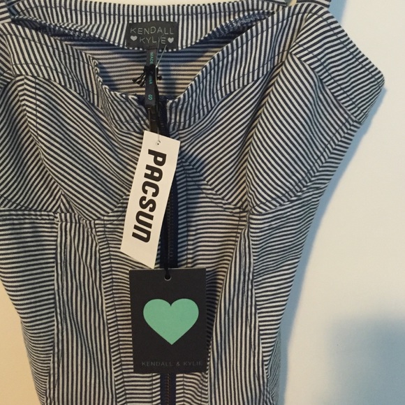 Kendall & Kylie zip up, striped tank. - Picture 2 of 4