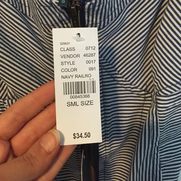 Kendall & Kylie zip up, striped tank. - Picture 3 of 4