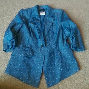 Denim blazer with white poke a dots