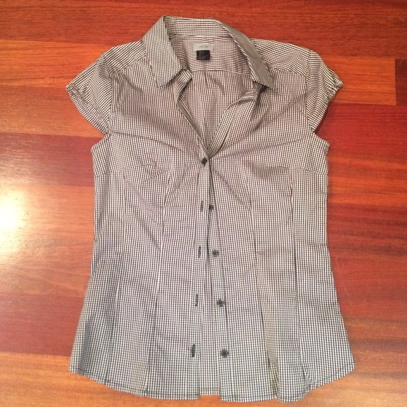 Black and white checkered blouse
