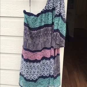 Country Chic One Shoulder Shift Dress