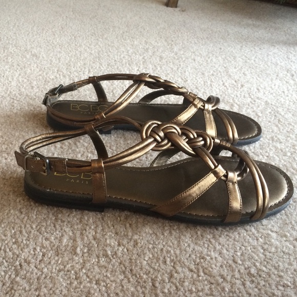 BCBG Paris "Serenax" Golden Bronze Leather Sandal