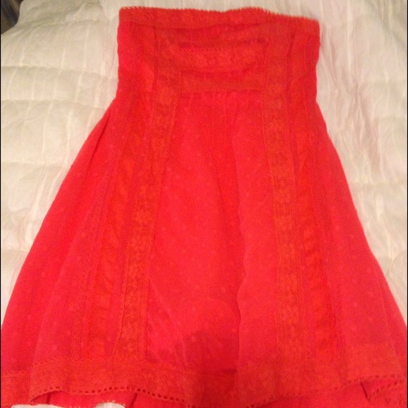 Free People strapless lace dress