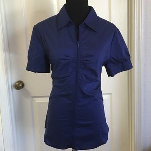 Dark Blue Zip Up Top